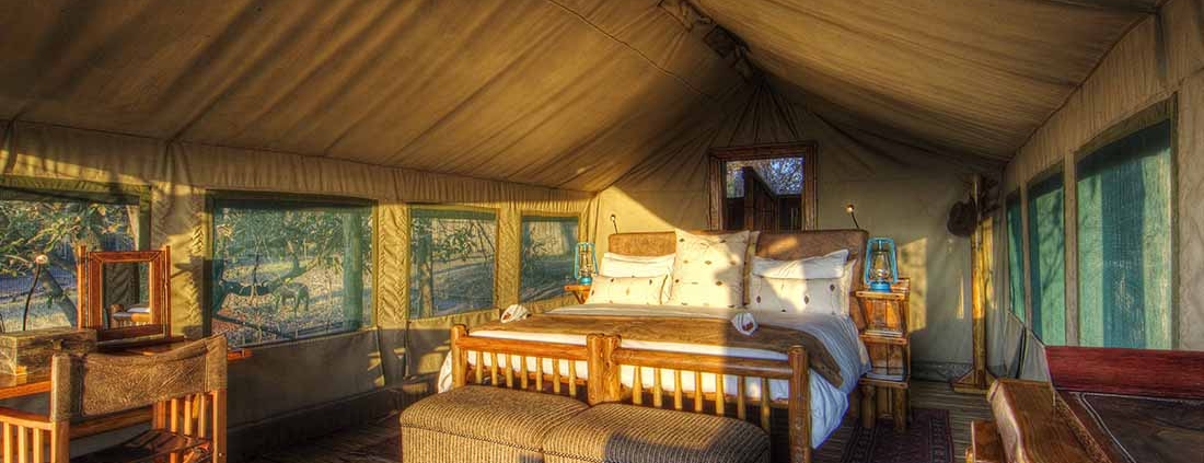 Tent interior - Camp Xakanaka